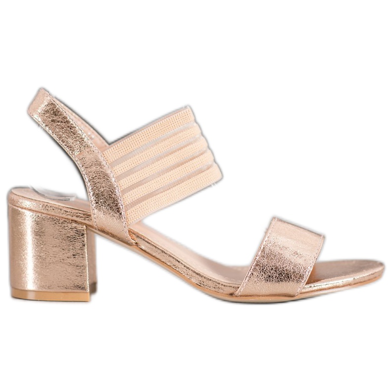 Small Swan Glänzende Slip-On-Sandalen golden