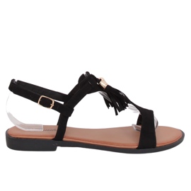 Schwarze Damensandalen 222-30 Schwarz