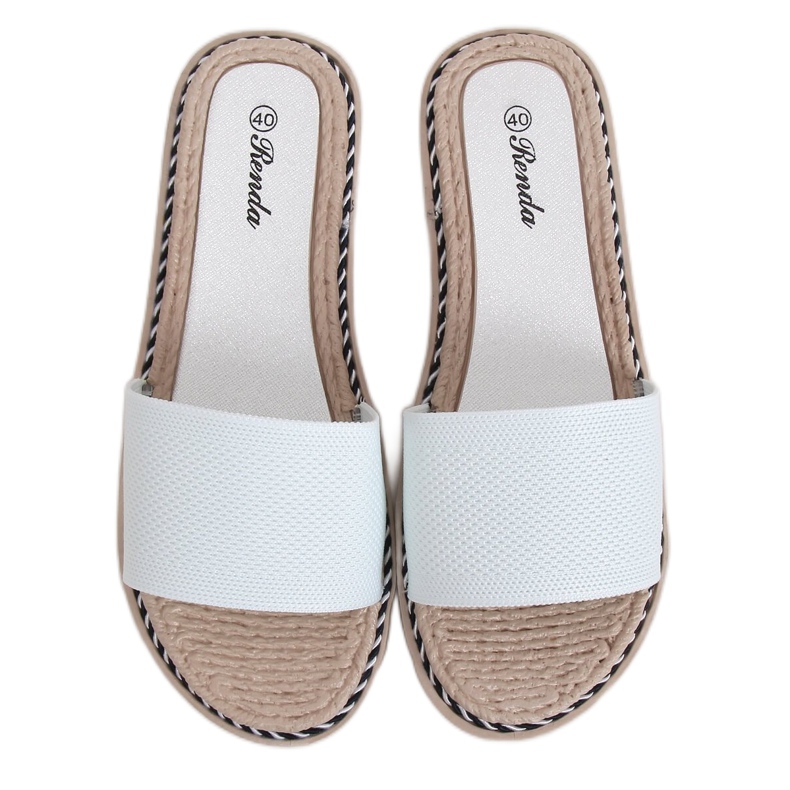 Weiße Damenhausschuhe 35-185 Weiß