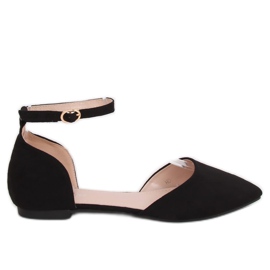 Schwarz HD-100 Schwarz geschnittene Ballerinas