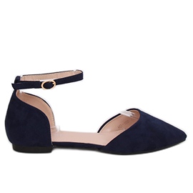 HD-100 DK.BLUE ausgeschnittene Ballerinas navy blau