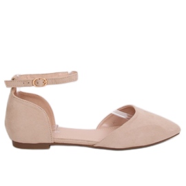 HD-100 Beige geschnittene beige Ballerinas