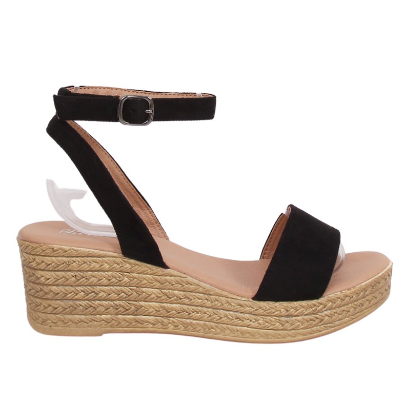 Schwarze Keilsandalen 019-18 Schwarz