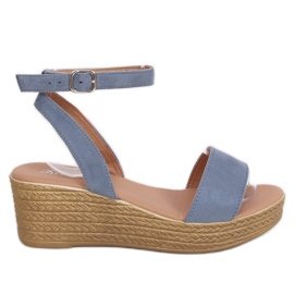Blaue Keilsandalen 019-18 Blau