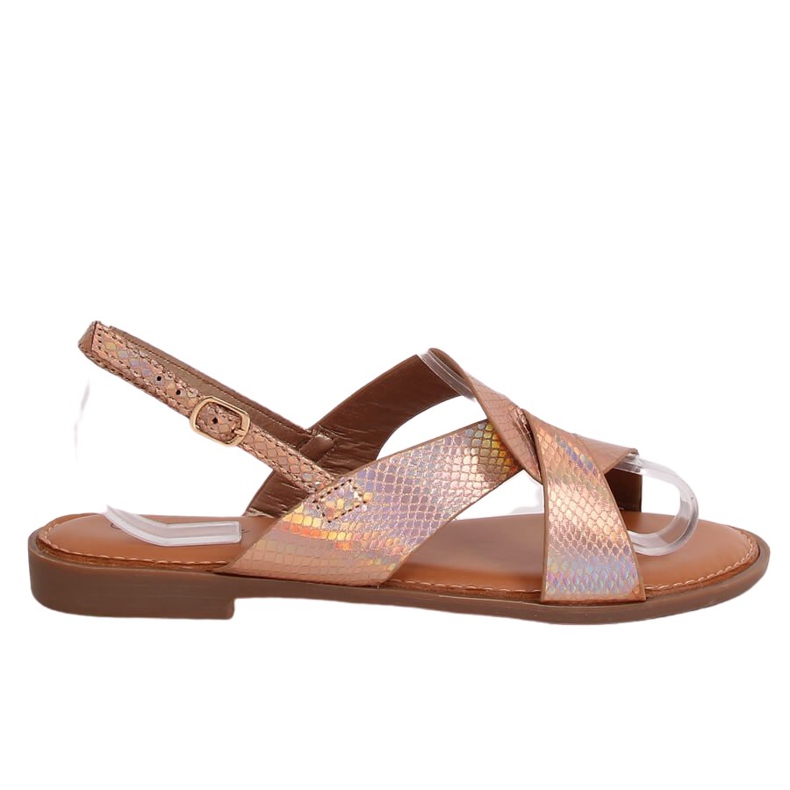 Damen Sandalen Champagner 222-31 Champagner mehrfarbig rosa gelb