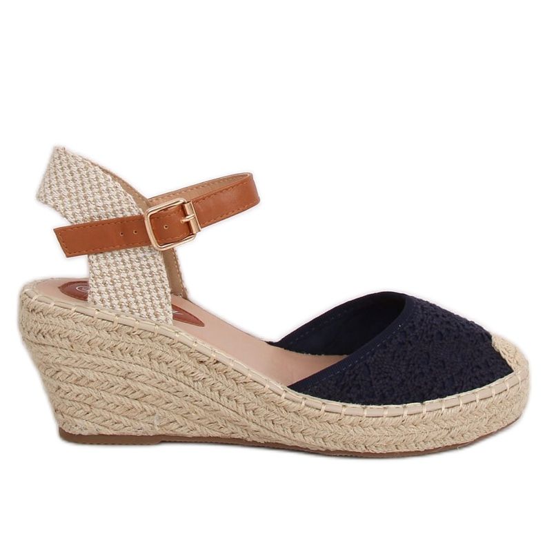 Espadrilles auf Keilabsatz, marineblau S-819 Blau navy blau