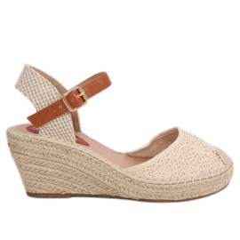 Espadrilles auf einem beigen Keil S-819 Beige