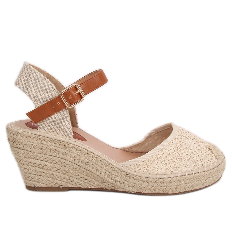 Espadrilles auf einem beigen Keil S-819 Beige
