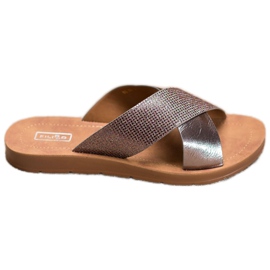 Filippo Glänzende Hausschuhe aus Öko-Leder grau