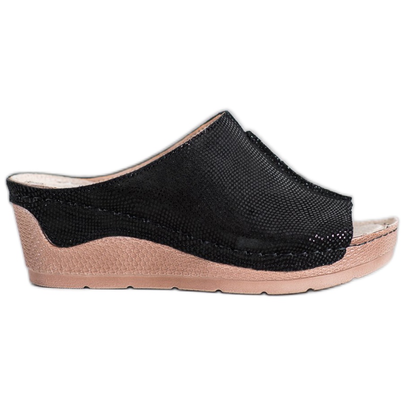 Filippo Hausschuhe aus schwarzem Leder