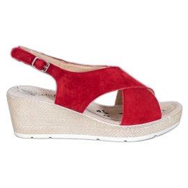 Filippo Leichte Ledersandalen rot