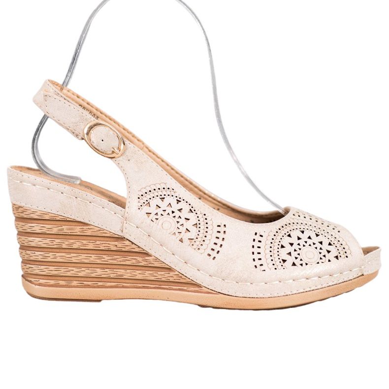 Evento Durchbrochene Sandalen mit Öko-Leder braun