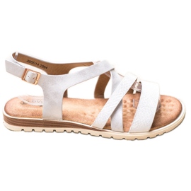 Evento Weiße Sandalen mit Öko-Leder