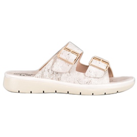 Evento Bequeme Hausschuhe aus Öko-Leder braun