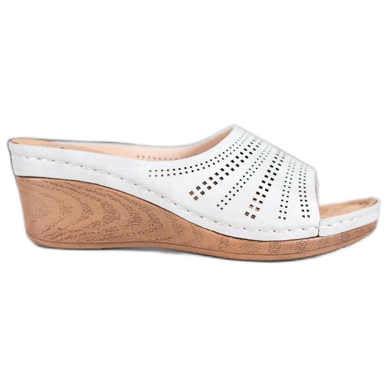 Evento Hausschuhe mit durchbrochenem Muster grau