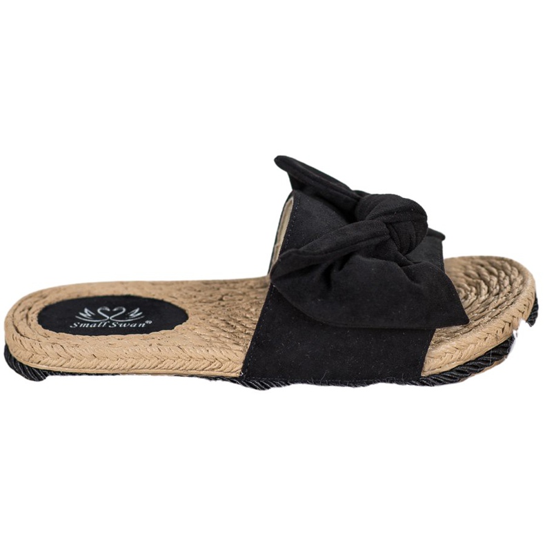 Small Swan Modische Hausschuhe mit Schleife schwarz