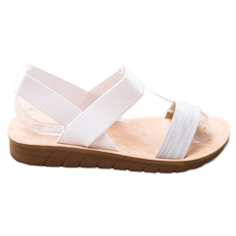 Sea Elves Slip-on-Sandalen auf der Plattform weiß grau