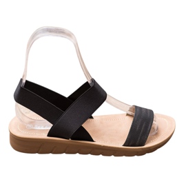 Sea Elves Slip-on-Sandalen auf der Plattform schwarz