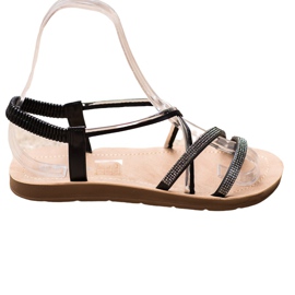 Sea Elves Sandalen mit silbernen Ornamenten schwarz