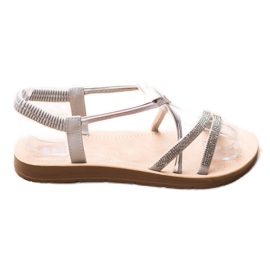 Sea Elves Sandalen mit silbernen Ornamenten grau