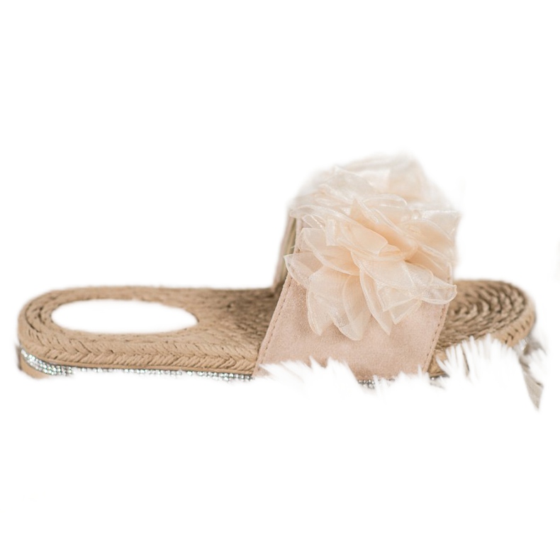 Small Swan Hausschuhe mit Ornament beige