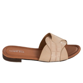 SHELOVET Elegante Hausschuhe aus Öko-Leder beige