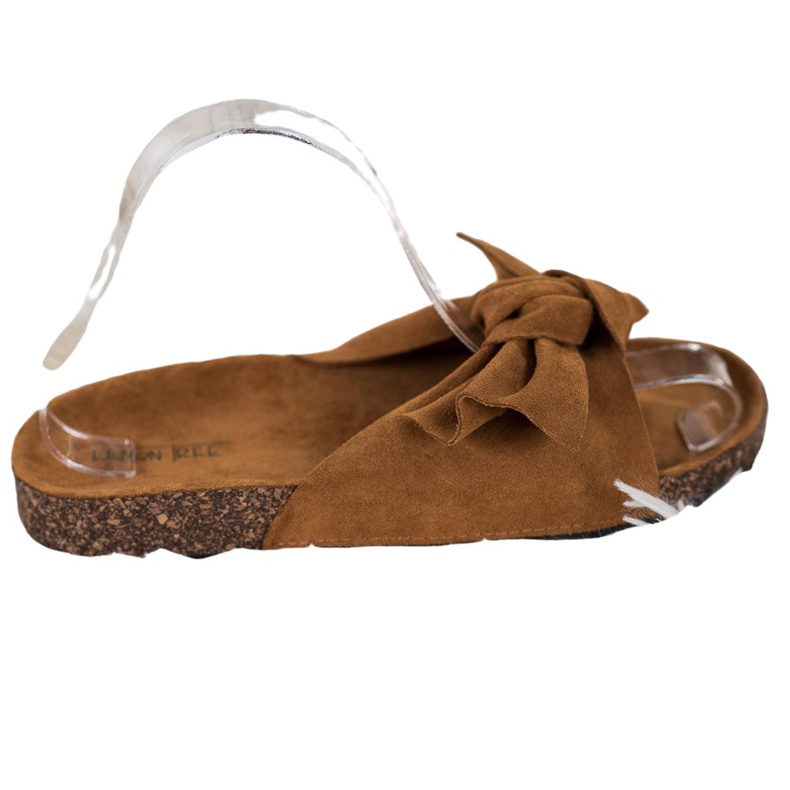 SHELOVET Wildlederhausschuhe mit Schleife braun