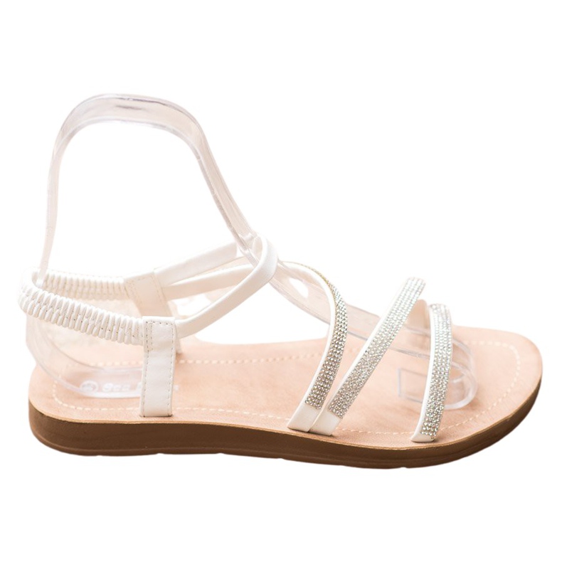 Sea Elves Elegante Slip-On Sandalen weiß