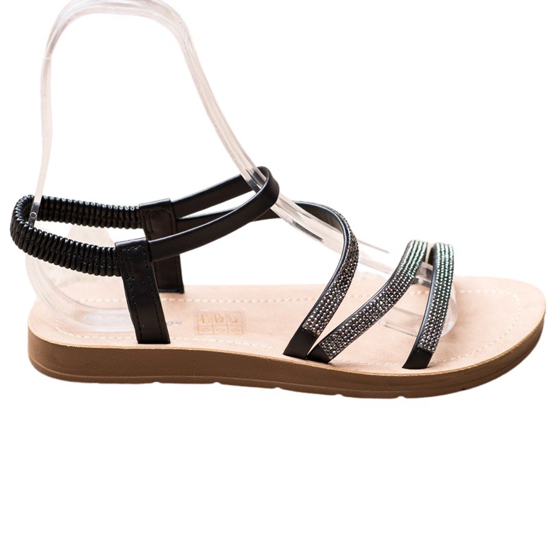 Sea Elves Elegante Slip-On Sandalen schwarz