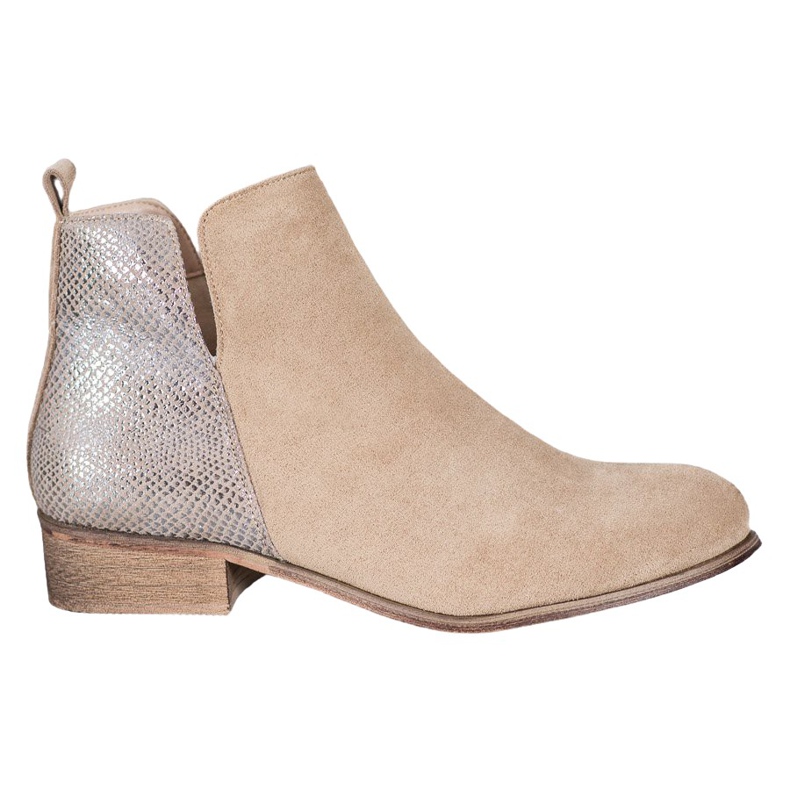 Evento Wildleder Stiefeletten beige golden