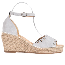 Evento Sandalen mit durchbrochenem Muster grau