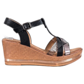 Evento Elegante Keilsandalen schwarz