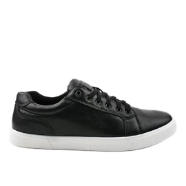 Schwarze Herren-Sneaker aus Kunstleder D83701