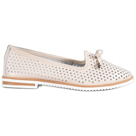 SHELOVET Lederschuhe mit durchbrochenem Muster braun