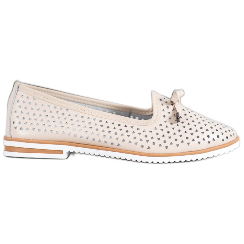 SHELOVET Lederschuhe mit durchbrochenem Muster braun