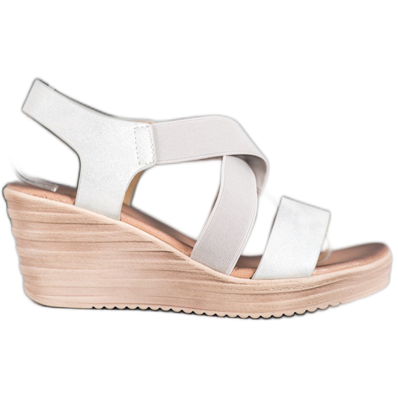 Sea Elves Lässige Sandalen zum Hineinschlüpfen beige silber-