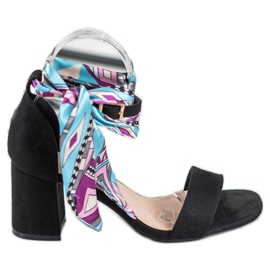 Evento Wildledersandalen mit buntem Band schwarz mehrfarbig