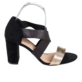 Evento Slip-on-Sandalen mit Gummizug schwarz gelb