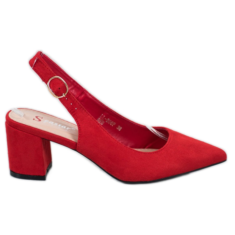 Seastar Pumps mit entdecktem Absatz rot