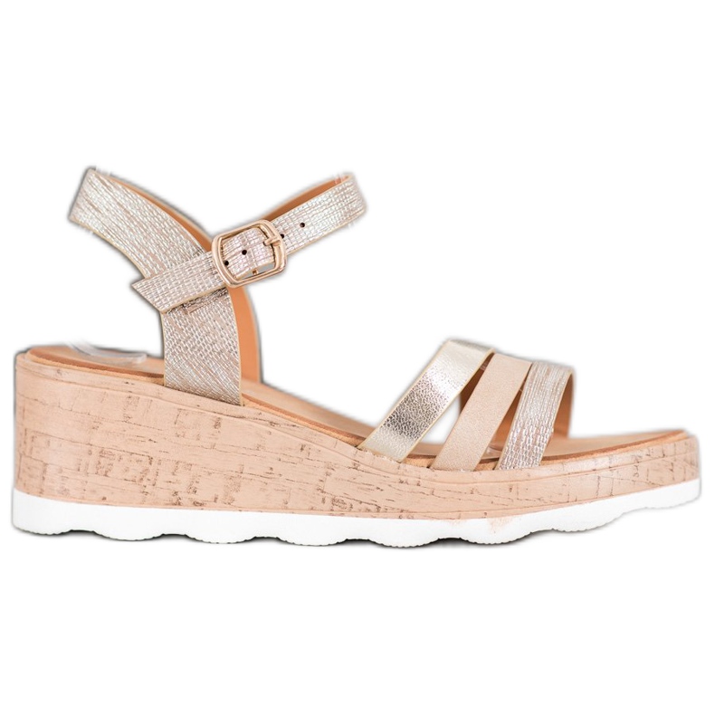 Weide Goldene Keilsandalen