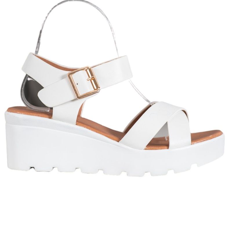 Weide Modische Sandalen weiß