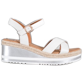 Weide Weiße Keile mit Öko-Leder