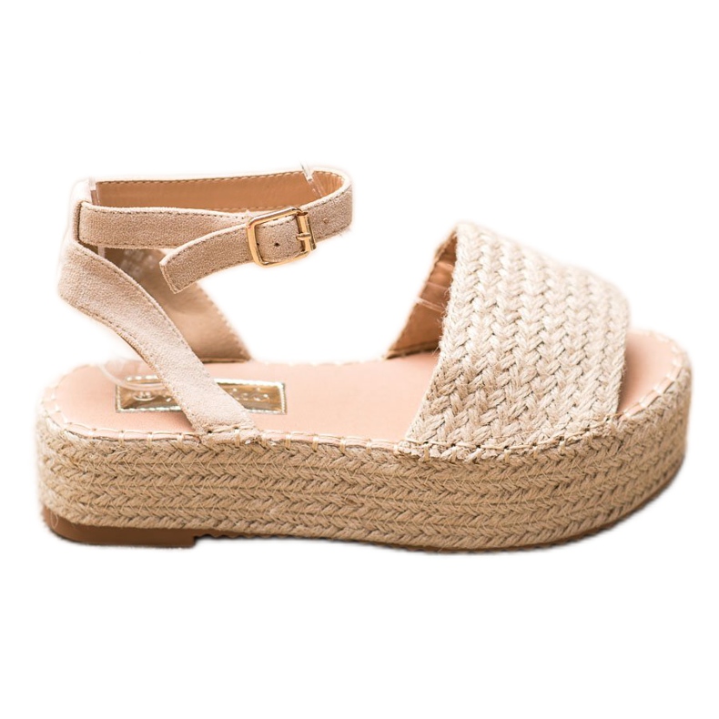 Weide Espadrilles-Sandalen auf der Plattform braun