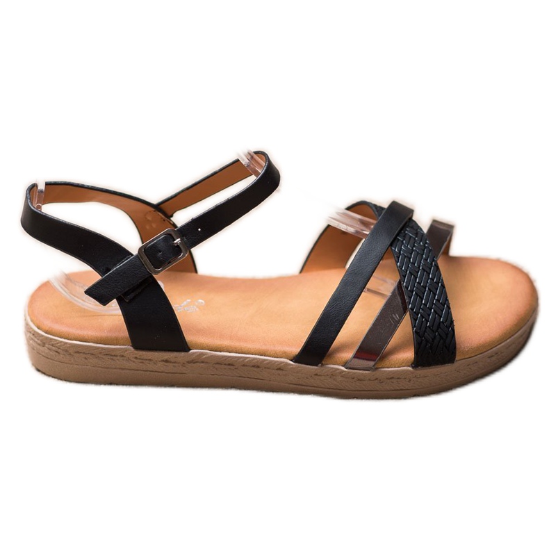 Weide Stylische Sandalen aus Öko-Leder schwarz