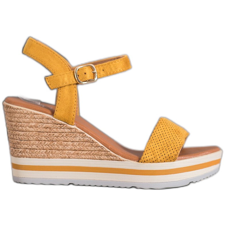 Weide Modische Wildlederkeile gelb