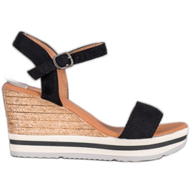 Weide Modische Wildlederkeile schwarz