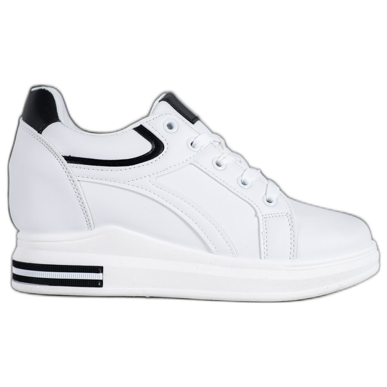 SHELOVET Weiße Sneaker mit Keilabsatz