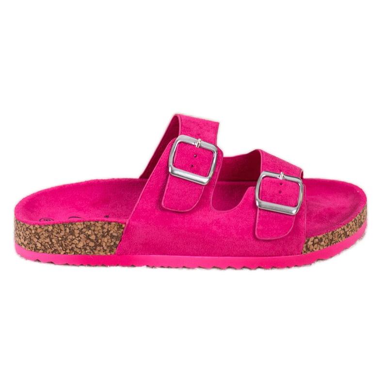 Evento Lässige Hausschuhe mit Schnalle rosa