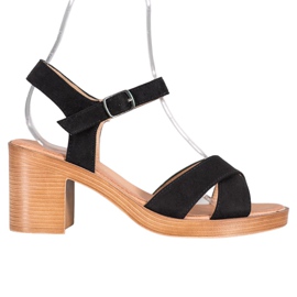 SHELOVET Leichte Sandalen an einer Bar schwarz