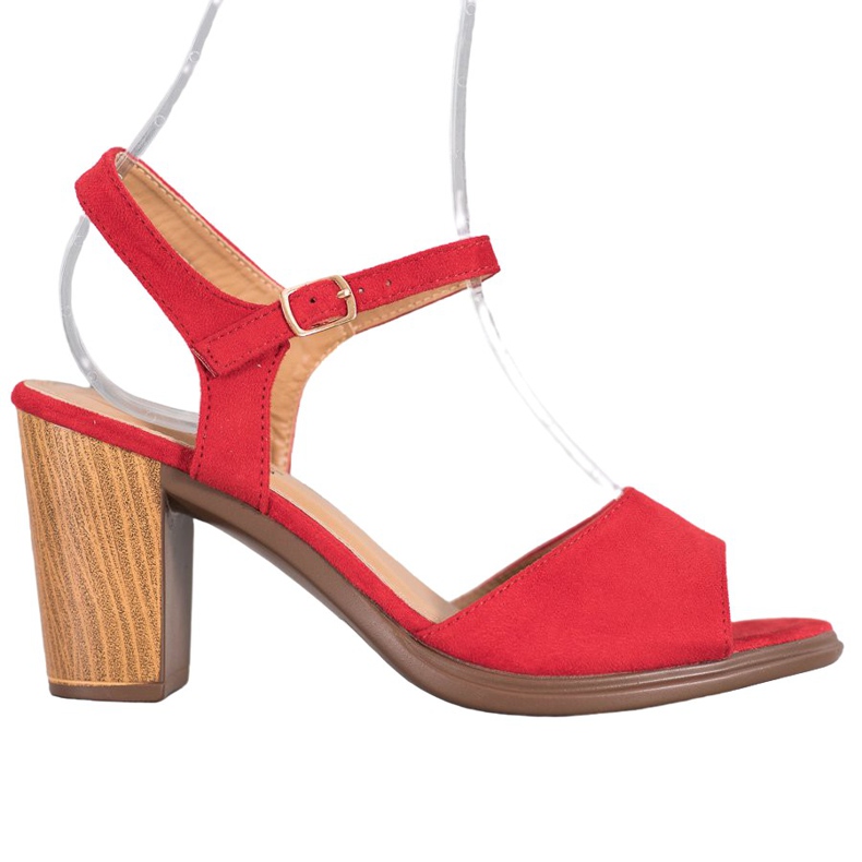 SHELOVET Rote Wildledersandalen